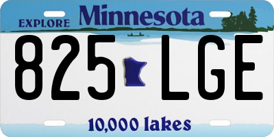 MN license plate 825LGE