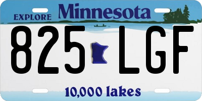 MN license plate 825LGF