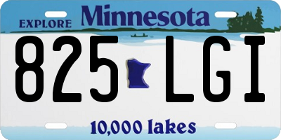 MN license plate 825LGI