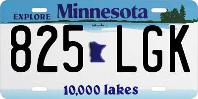 MN license plate 825LGK