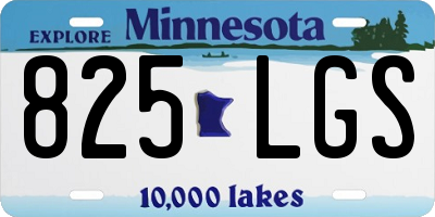 MN license plate 825LGS