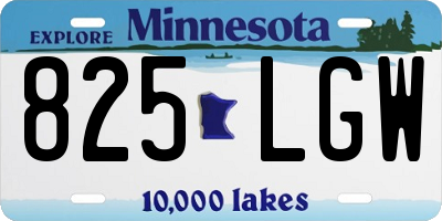 MN license plate 825LGW