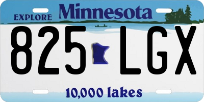 MN license plate 825LGX