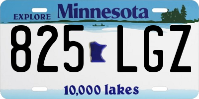 MN license plate 825LGZ