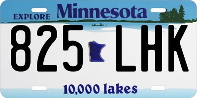 MN license plate 825LHK