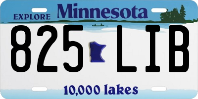 MN license plate 825LIB