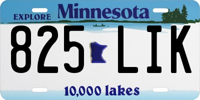 MN license plate 825LIK
