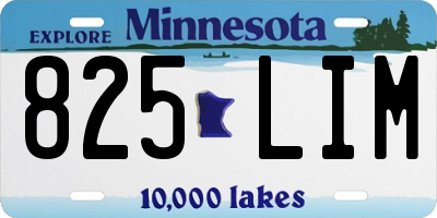 MN license plate 825LIM