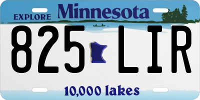 MN license plate 825LIR