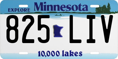 MN license plate 825LIV