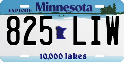 MN license plate 825LIW
