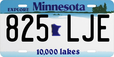 MN license plate 825LJE