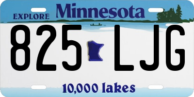 MN license plate 825LJG