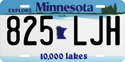 MN license plate 825LJH