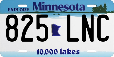MN license plate 825LNC