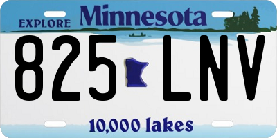 MN license plate 825LNV