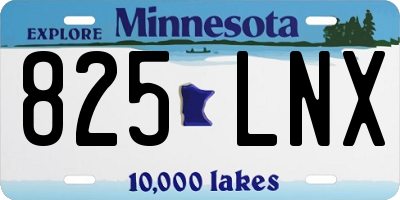 MN license plate 825LNX