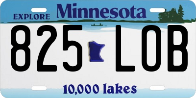 MN license plate 825LOB