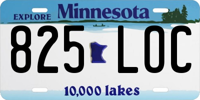 MN license plate 825LOC