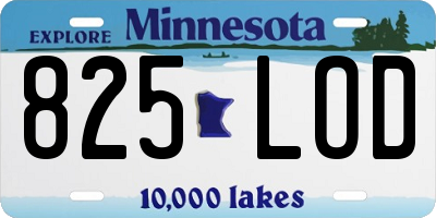 MN license plate 825LOD