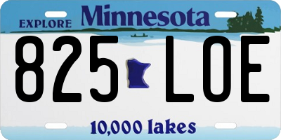MN license plate 825LOE