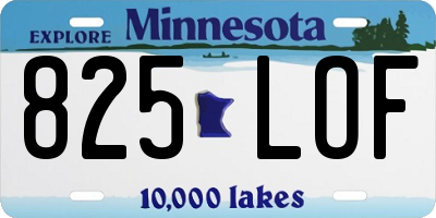 MN license plate 825LOF