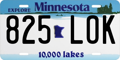 MN license plate 825LOK