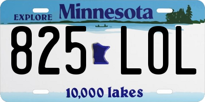 MN license plate 825LOL