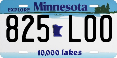 MN license plate 825LOO