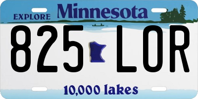 MN license plate 825LOR