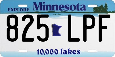 MN license plate 825LPF