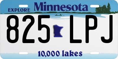 MN license plate 825LPJ