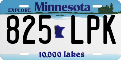 MN license plate 825LPK