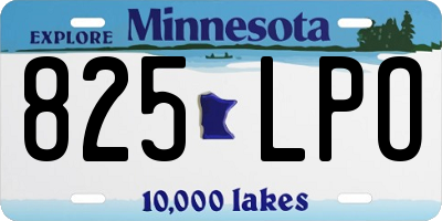 MN license plate 825LPO