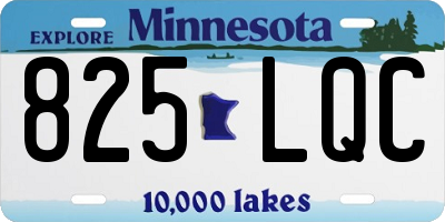 MN license plate 825LQC