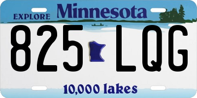 MN license plate 825LQG