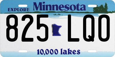 MN license plate 825LQO