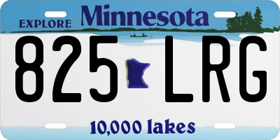 MN license plate 825LRG