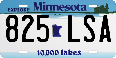 MN license plate 825LSA