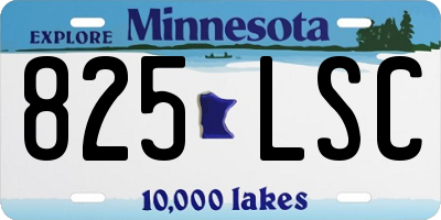 MN license plate 825LSC