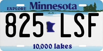MN license plate 825LSF