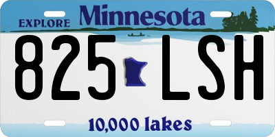 MN license plate 825LSH