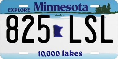 MN license plate 825LSL