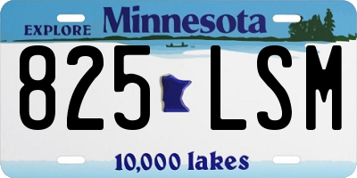 MN license plate 825LSM