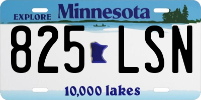 MN license plate 825LSN