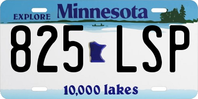 MN license plate 825LSP