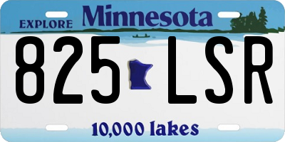 MN license plate 825LSR
