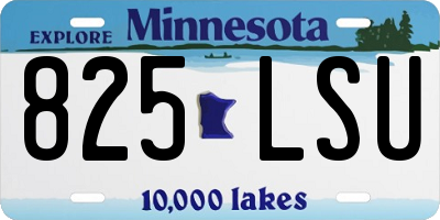 MN license plate 825LSU