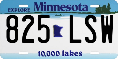 MN license plate 825LSW