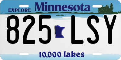 MN license plate 825LSY